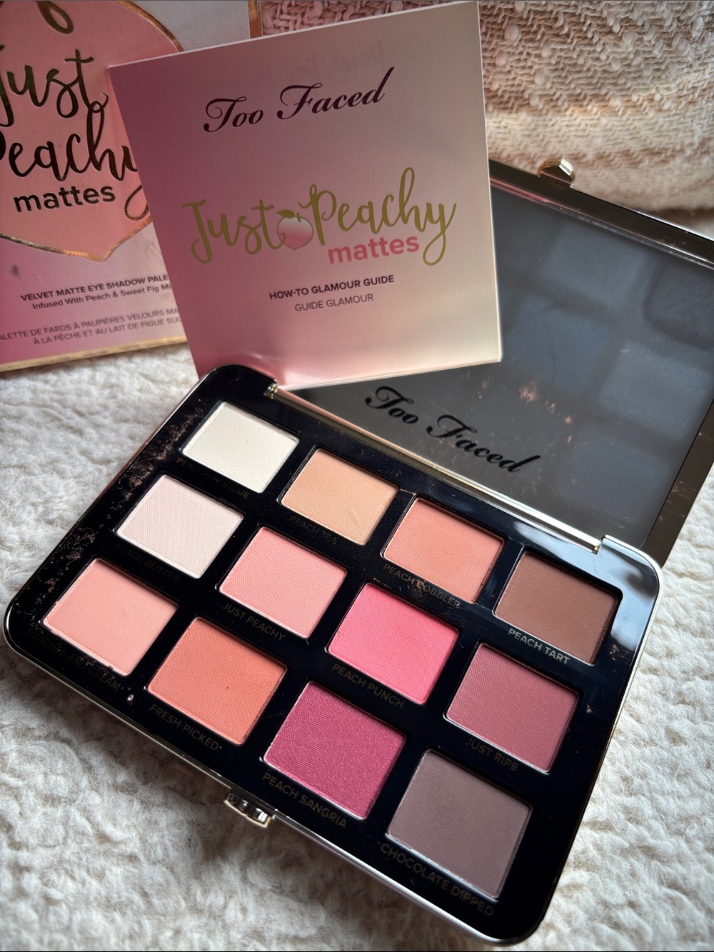 Too Faced Just Peachy Mattes Eyeshadow Palette - Peach & Pink Shades, NWT